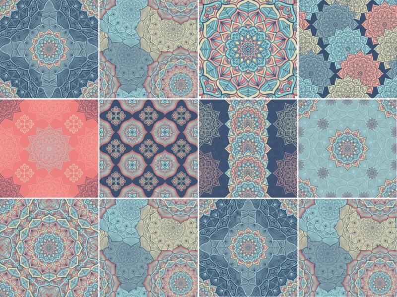 Fliesenaufkleber für Küche und Badezimmer - Mandala Pastell