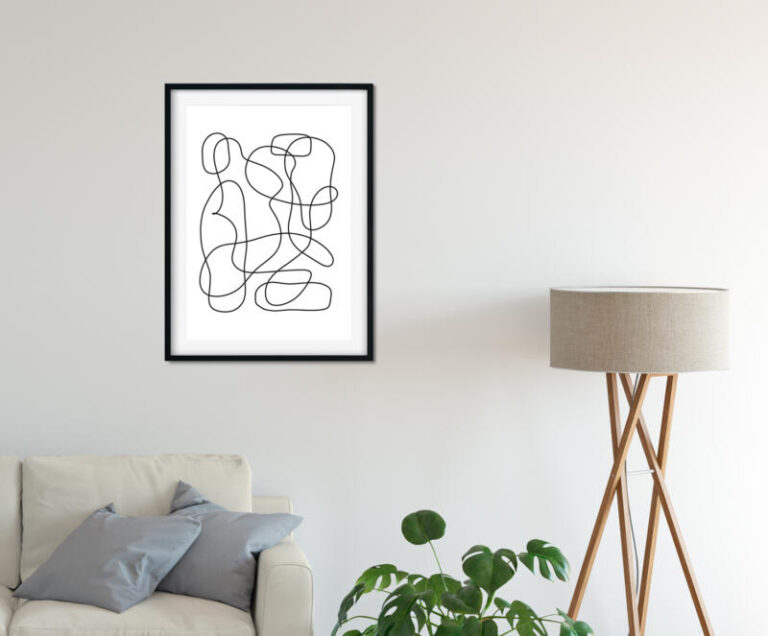 Durchgängige Linie Abstrakte Kunst Zeichnung Poster – Bild 3