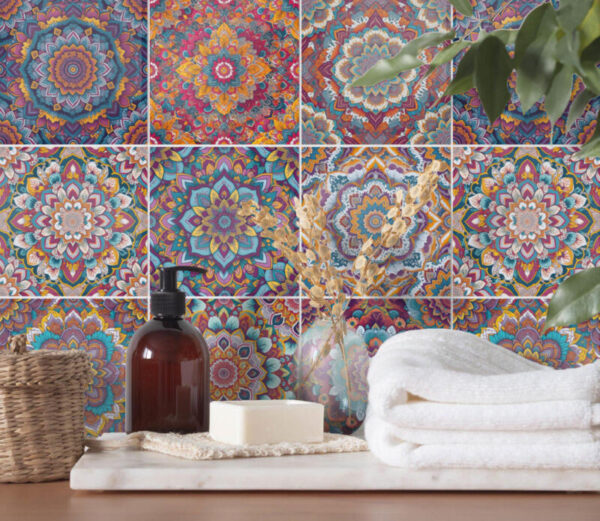 Bunte Mandala - Klebefliesen – Bild 2