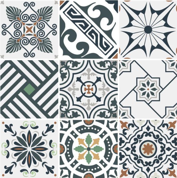 tile decal set ornaments