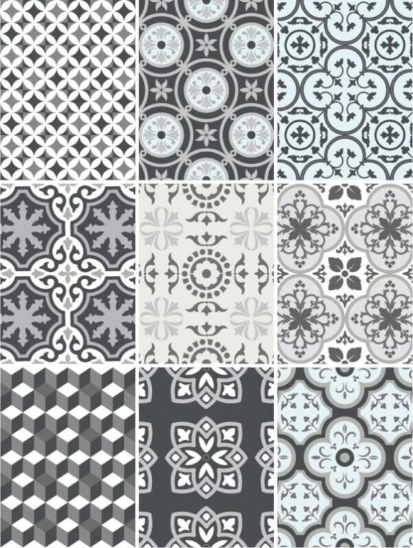Fliesenaufkleber für Küche und Bad - Marokkanisch Patchwork Grau – Bild 3