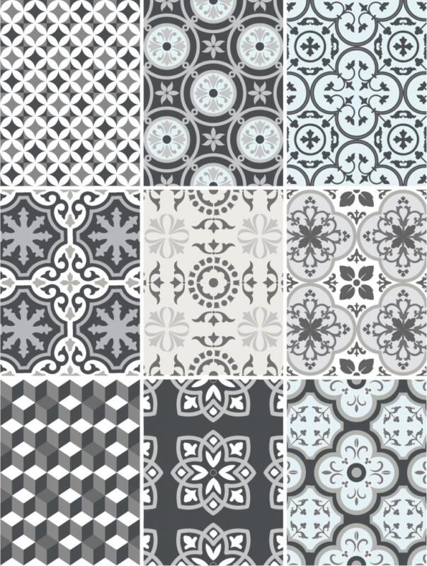 Fliesenaufkleber für Küche und Bad - Marokkanisch Patchwork Grau – Bild 3