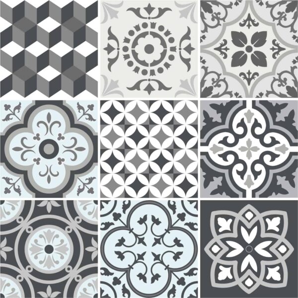 Fliesenaufkleber für Küche und Bad - Marokkanisch Patchwork Grau – Bild 2