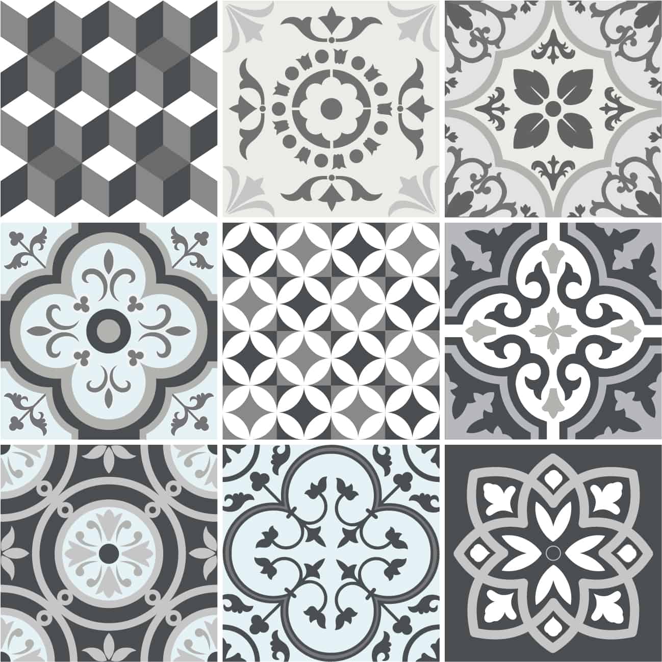 Fliesenaufkleber für Küche und Bad - Marokkanisch Patchwork Grau – Bild 2