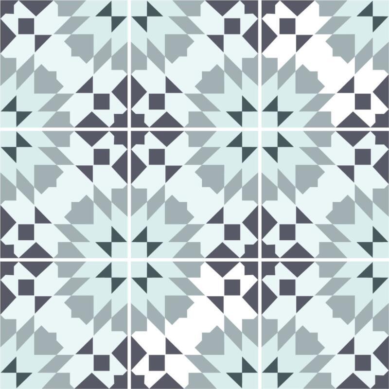 Fliesenaufkleber für Bad und Küche - Geometrisch - Grüner Stern – Bild 2