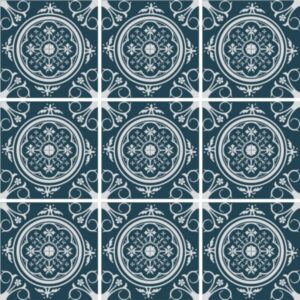 Fliesenaufkleber für Bad Deko u. Küche - Azulejo-Portugiesisch-Dunkelblau