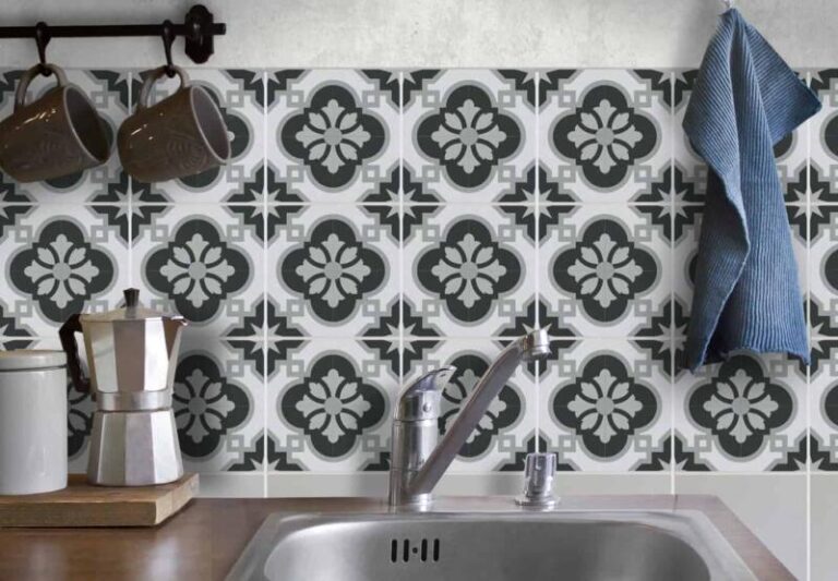 Fliesenaufkleber für Bad Deko u. Küche - Azulejo Grau – Bild 2