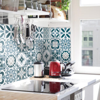 Fliesenaufkleber für Bad und Küche - Floral Patchwork