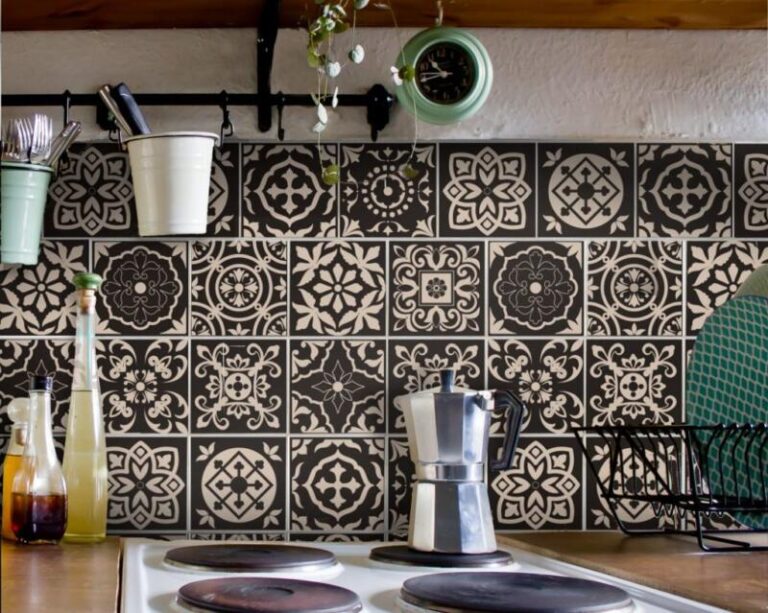 Fliesenaufkleber für Küche und Badezimmer - Portugiesisch-Braun-Creme – Bild 2