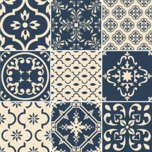 Fliesenaufkleber für Küche & Badezimmer - Portugiesisch Blau Creme