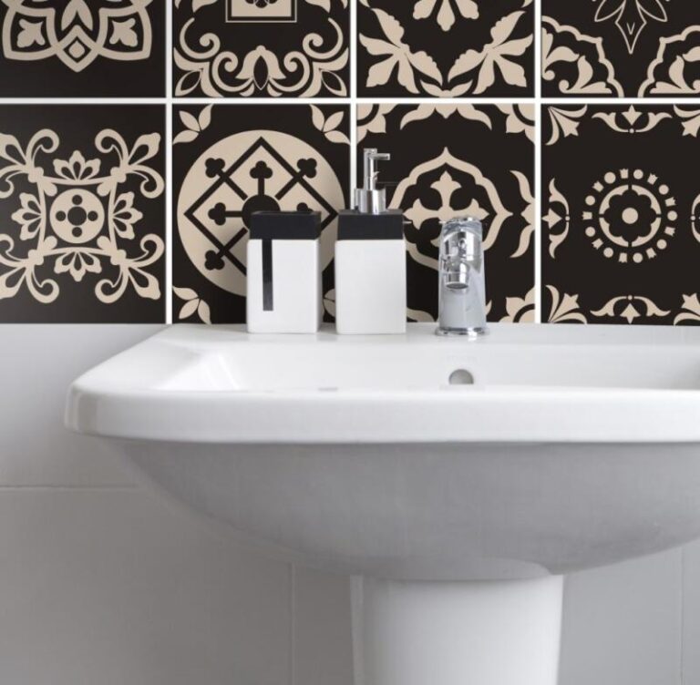 Fliesenaufkleber für Küche und Badezimmer - Portugiesisch-Braun-Creme – Bild 3