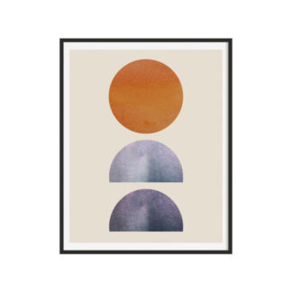 Abstrakte Kunst Halbkreise Skandinavischer Stil Wasserfarbe