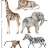 Safari Afrika Aquarell Tiere Wandtattoo