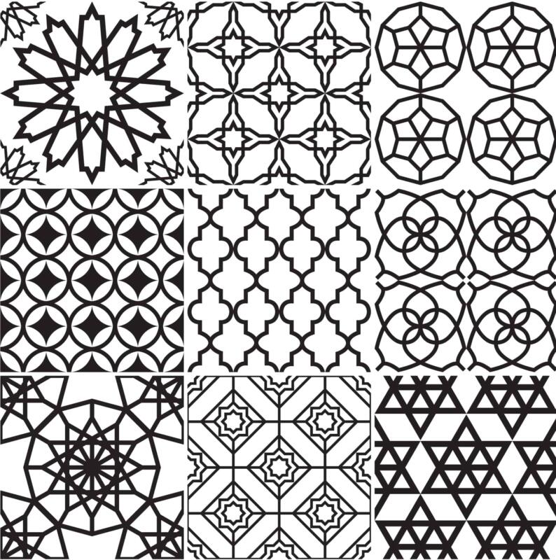 Fliesenaufkleber für Bad und Küche - Arabisch Geometrisch