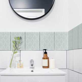 Klebefliesen für Küche & Badezimmer - Blumenmuster Art Deco