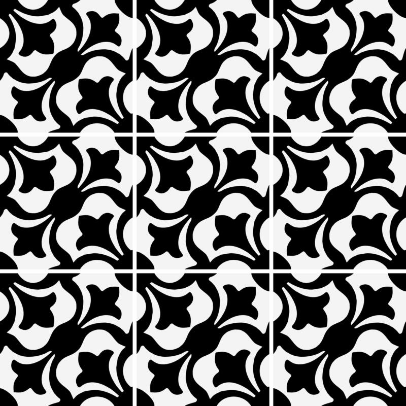 Bodenfliesenaufkleber für Küche und Badezimmer - Floral Mono – Bild 2