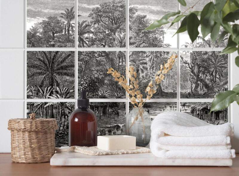 Fliesenbild - Selbstklebendes Bild als Fliesen Dekoration - Vintage Jungle