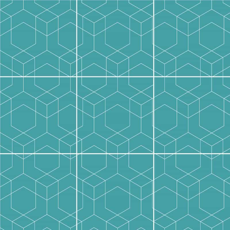 Fliesenaufkleber für Bad und Küche - Geometrisch - Blau