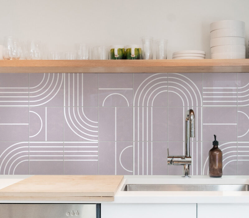 Klebefliesen für Küche & Badezimmer - Geometrische Linien Abstrakt