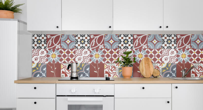 Küchenrückwand Folie - Portugiesisch Patchwork