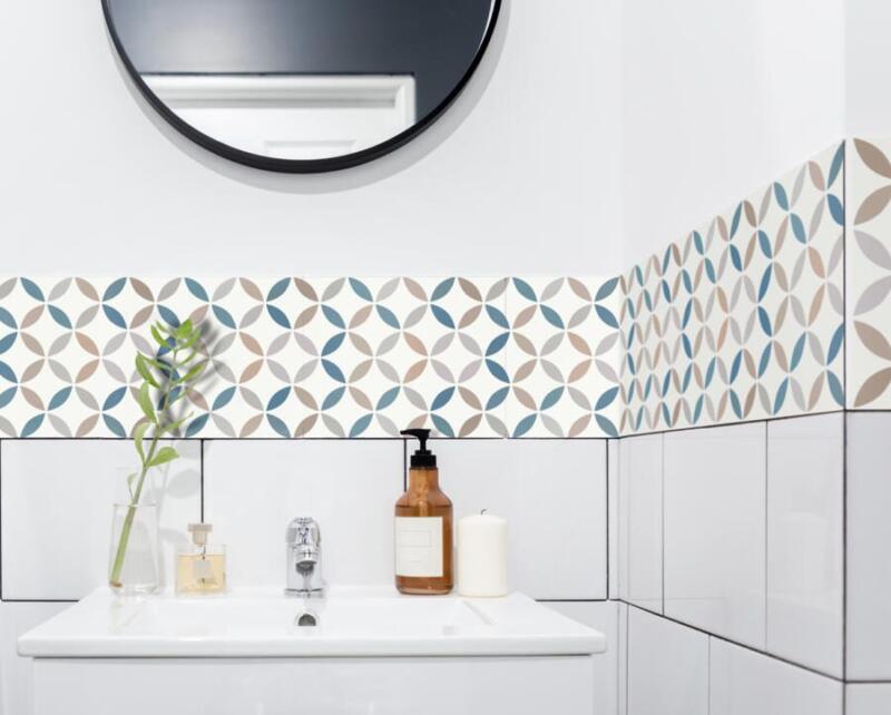 Fliesenaufkleber für Bad und Küche - Lebensblume Bunt