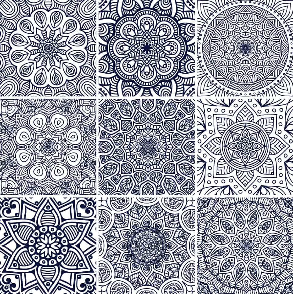 Fliesenaufkleber für Badezimmer und Küche - Mandala Dunkelblau