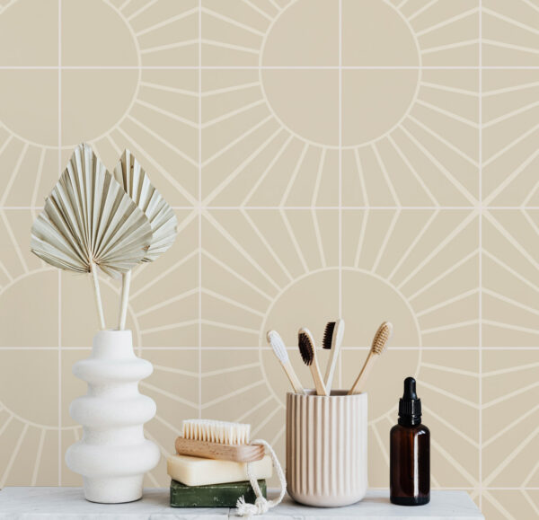 Boho Sonne Selbstklebende Fliesenfolie – Bild 2