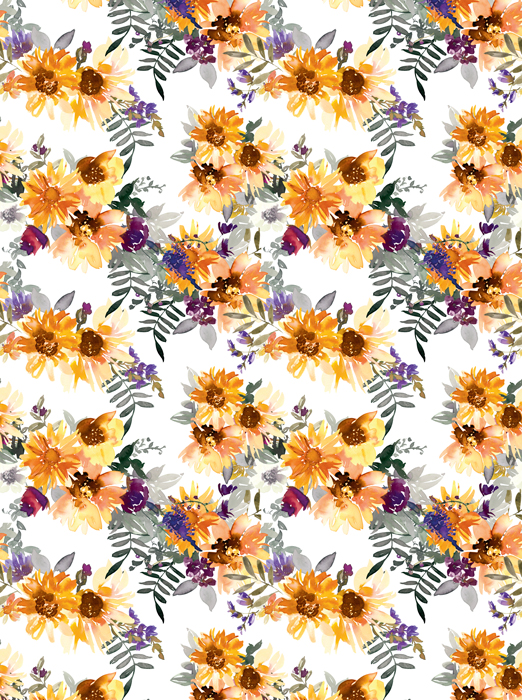 Dekorfolie Möbelfolie - Sonnenblumen Bouquet Aquarell Vintage – Bild 2