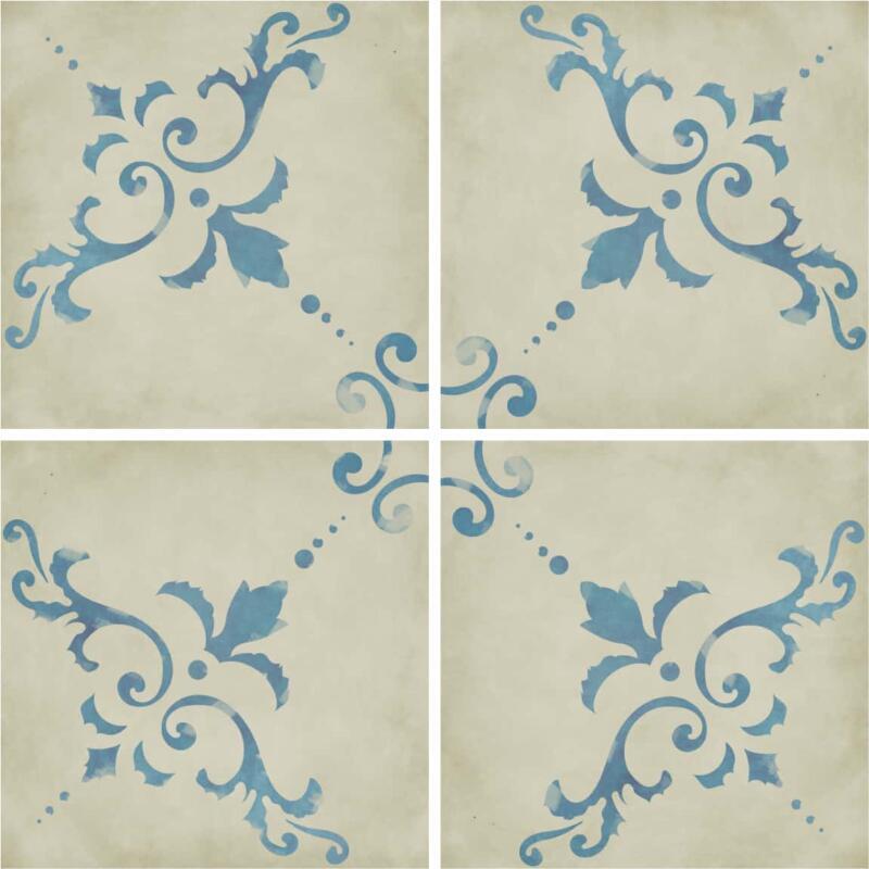 Fliesenaufkleber für Küche und Badezimmer - Vintage Floral - (Vintage-Look)