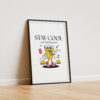 Pop-Art-Poster "Stay Cool and Drink Lemonade" gerahmt und angelehnt.
