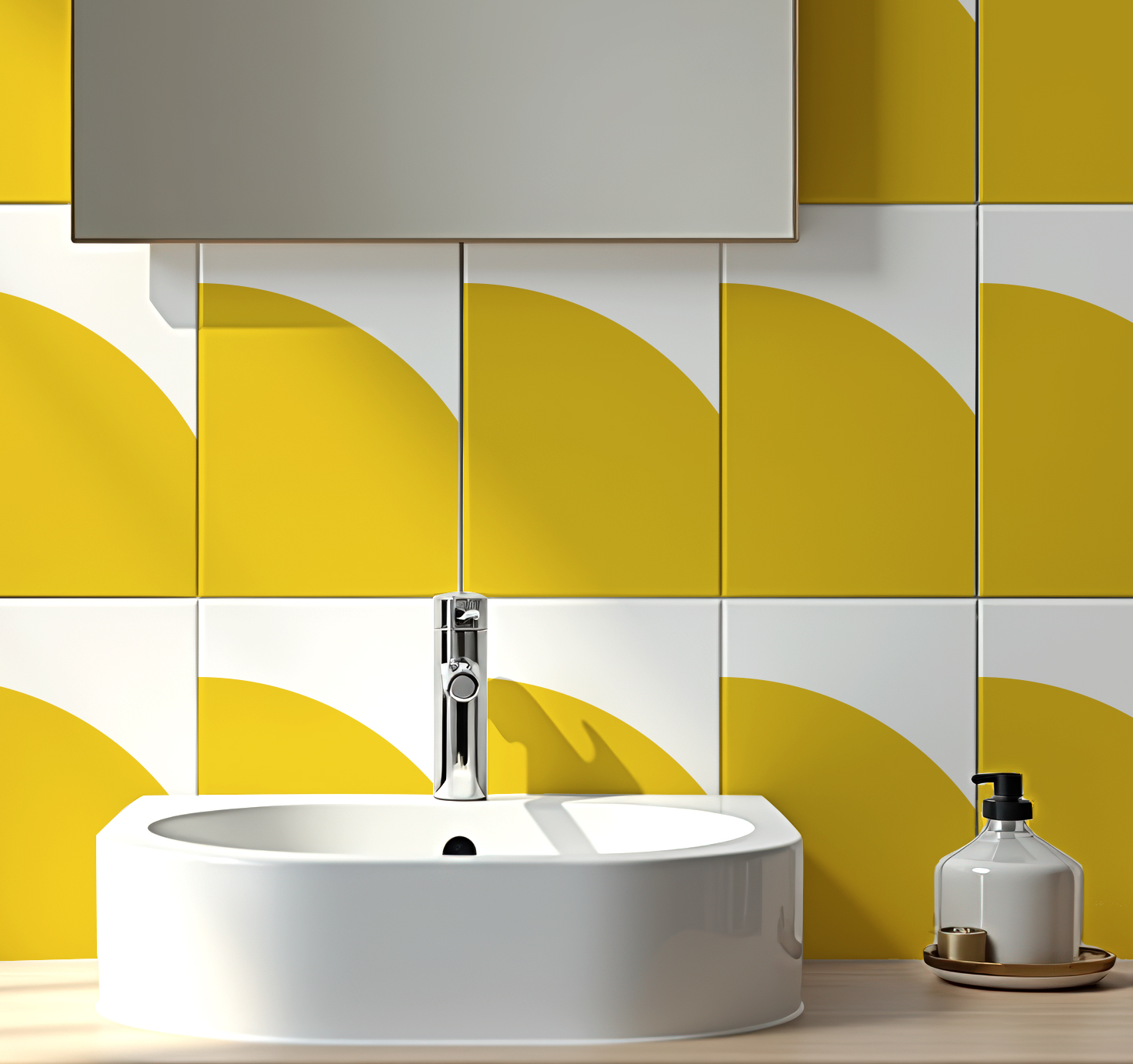 Fliesenaufkleber Rechteckig Küche & Bad - Geometrisches Halbkreis-Design – Bild 7