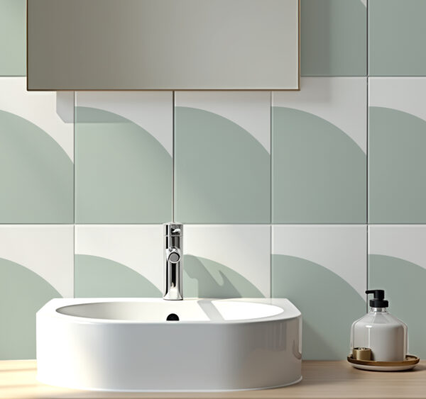 Fliesenaufkleber Rechteckig Küche & Bad - Geometrisches Halbkreis-Design – Bild 3