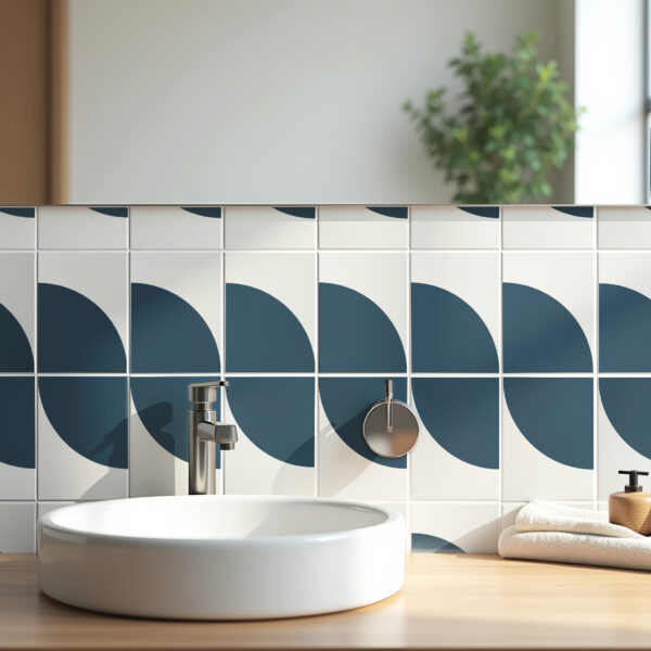 Fliesenaufkleber Rechteckig Küche & Bad - Geometrisches Halbkreis-Design – Bild 9