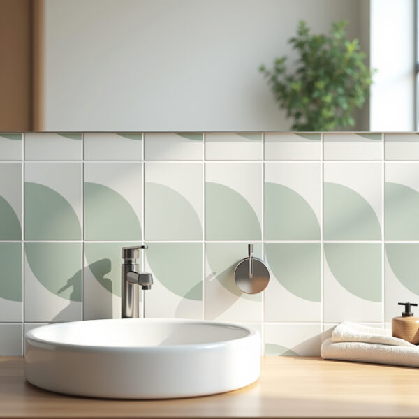 Fliesenaufkleber Rechteckig Küche & Bad - Geometrisches Halbkreis-Design – Bild 2